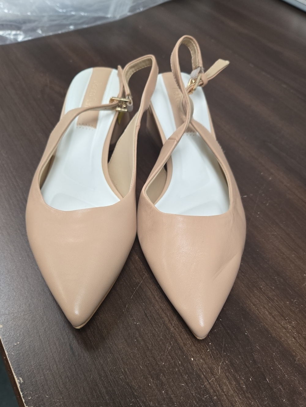 Franco Sarto Size 6.5W Pointed Slingback Mules in Nude